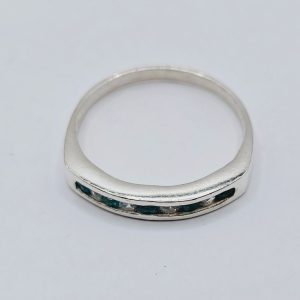 ANILLO CUBICS TURQUESA Y BLANCO