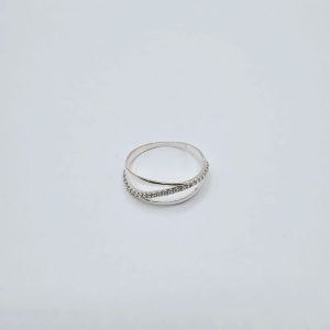 ANILLO TRIPLE ONDA CON CUBICS