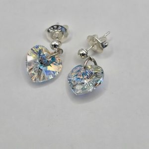 AROS PASANTES CON COLGANTE SWAROVSKI CORAZON
