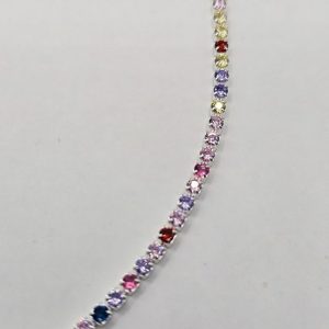 CADENA CUBICS MULTICOLOR Y PLATA 925