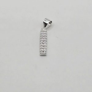 DIJE BARRITA DE PLATA CON ZIRCONES