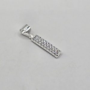 DIJE BARRITA DE PLATA CON ZIRCONES