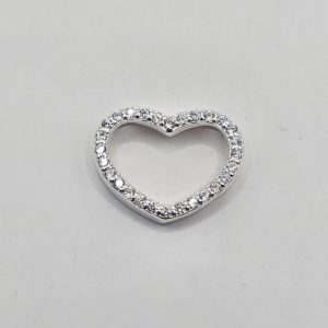 DIJE CORAZON PASANTE HUECO CON ZIRCONES