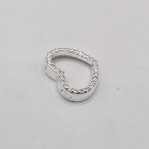 DIJE CORAZON PASANTE HUECO CON ZIRCONES